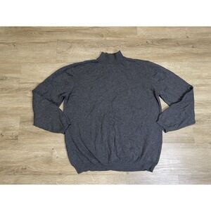 Cherokee Vtg Y2k Mock Neck Sweater Mens Sz L Gray Ribbed 90s Minimal Capsule